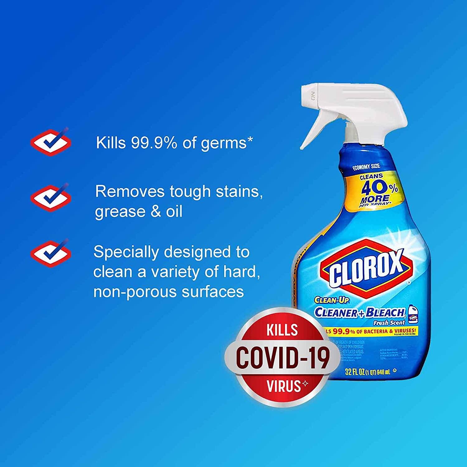 Clorox Clean-Up All Purpose Cleaner Spray Bottle with Bleach, Fresh ...