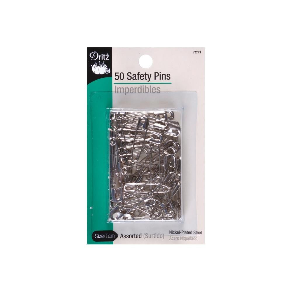 Dritz 50 Curved Safety Pins - Size 1