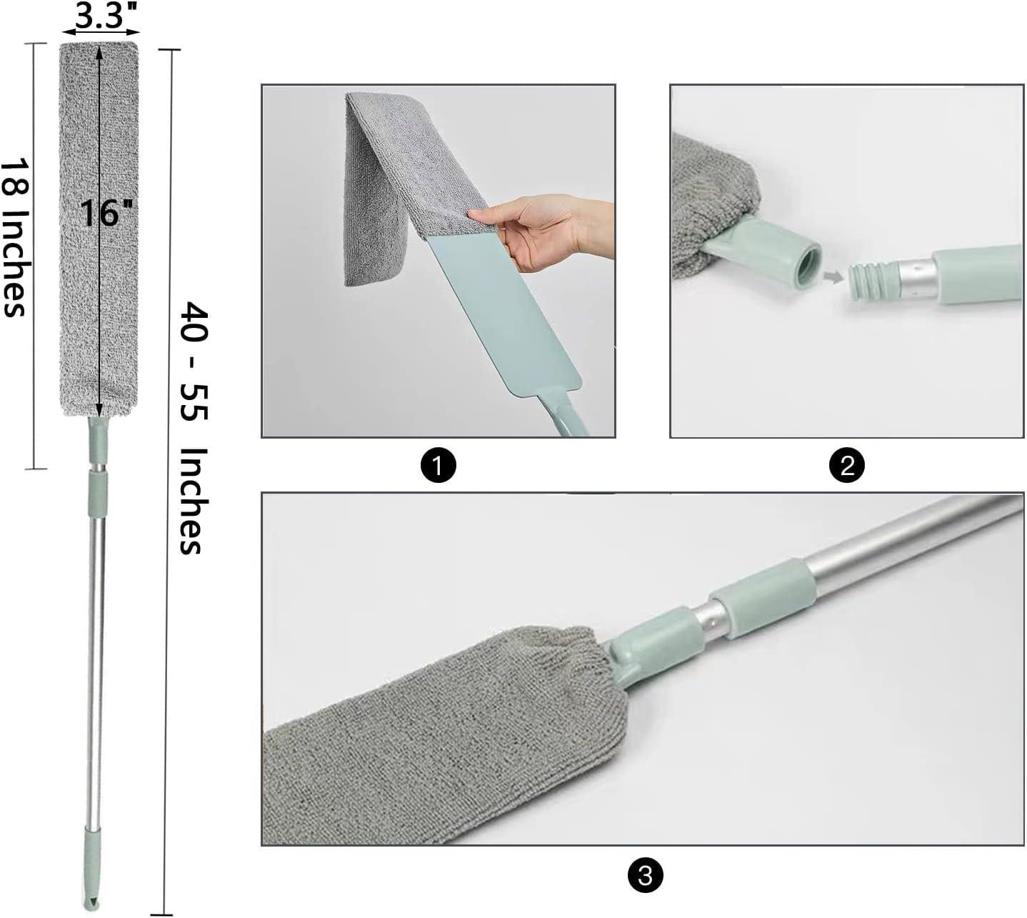 Gap Dust Cleaner Retractable Microfiber Gap Dust Brush Flexible Long Flat  Gap Duster with Extendable Pole
