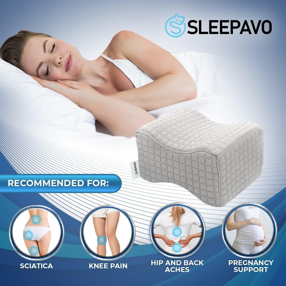 foverhom Memory Foam Knee Pillow,Orthopedic Leg Pillow for Sciatica Relief,Back Pain, Pregnancy, Leg Pain, Hip Pain and Sciatica Relief