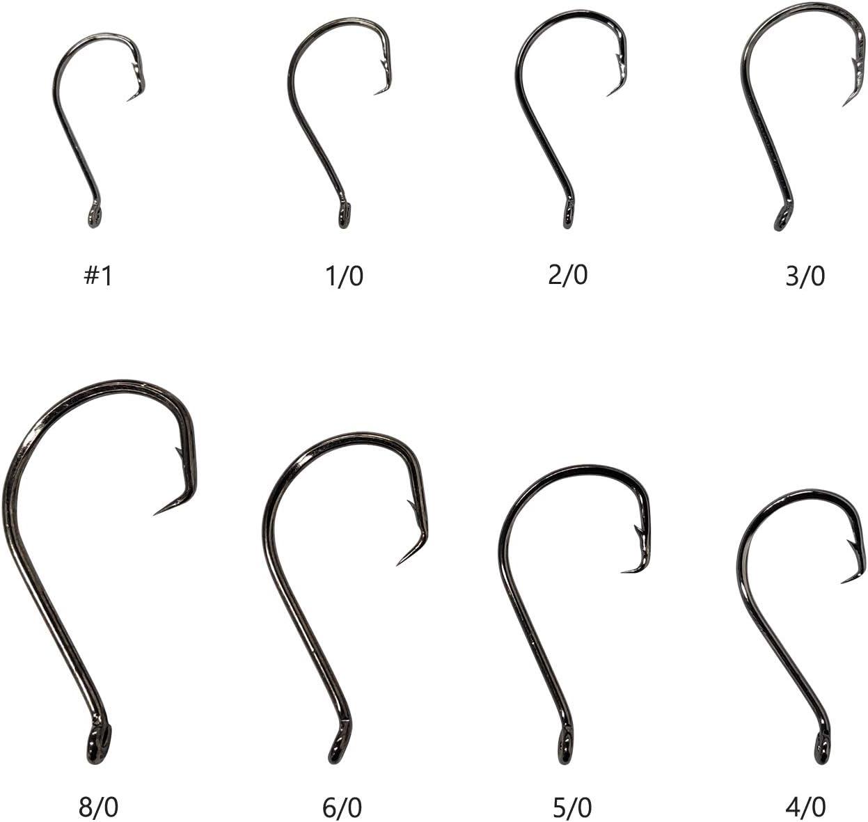  150PCS Circle Hooks, Strong High Carbon Steel Fresh and  Saltwater Fishing Hooks, Variety of Different Sizes Circle Hook - Size:#1  1/0 2/0 3/0 4/0 5/0 6/0 8/0 : Sports & Outdoors