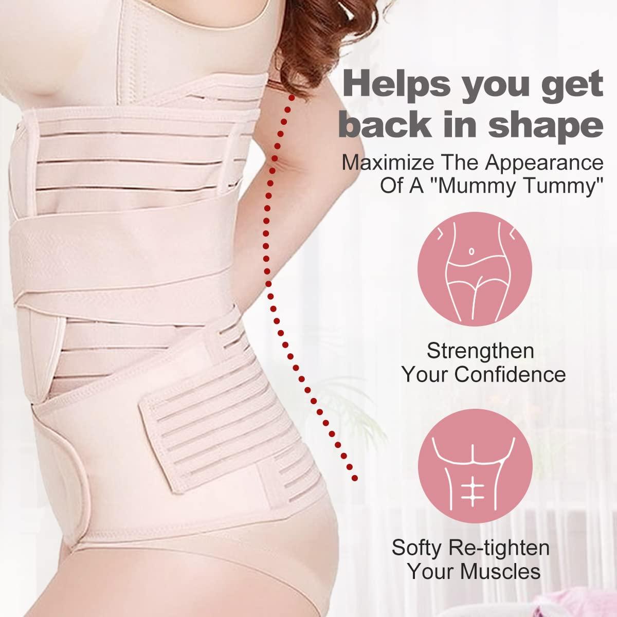 3 In 1 Postpartum Belly Band Wrap - Abdominal Binder Post Surgery C Section  Compression Girdle Belt - After Birth Recovery Support - Postnatal Pelvis