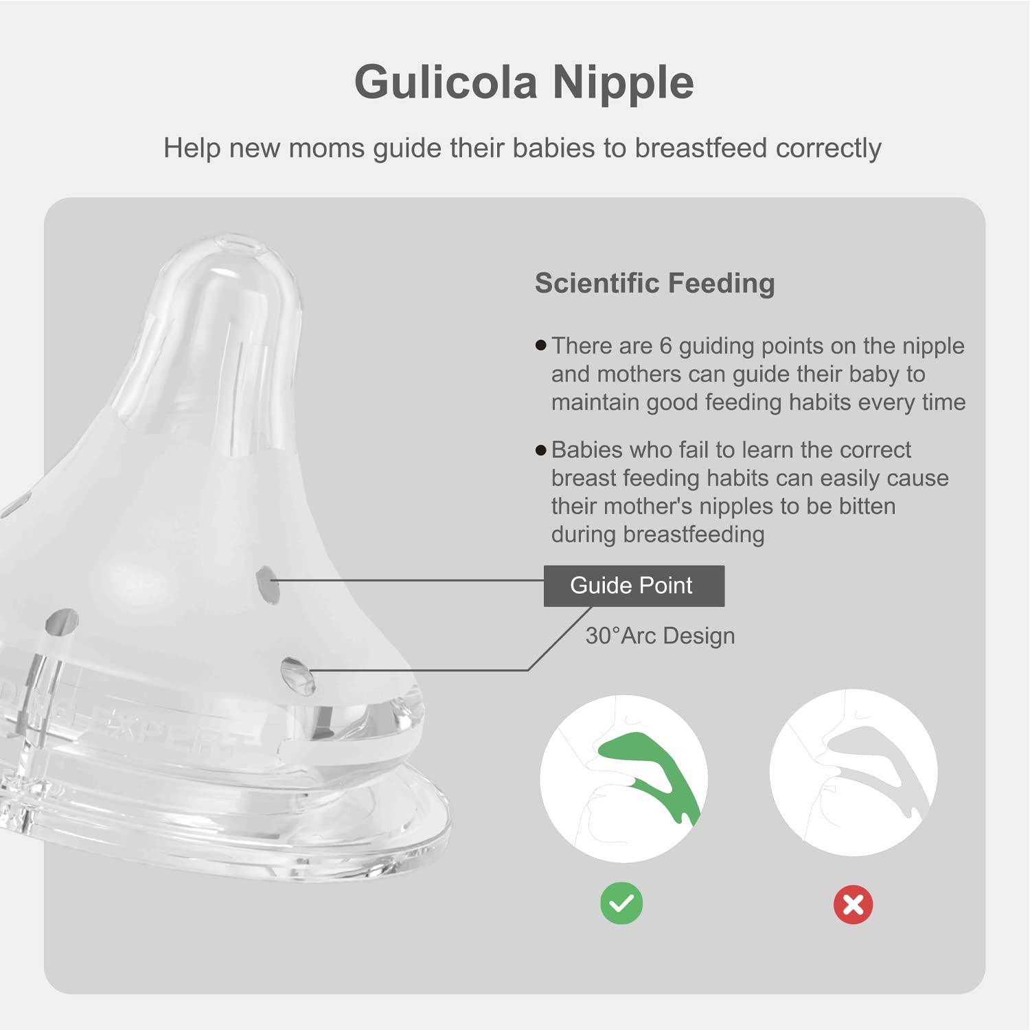 Gulicola Glass Breastmilk Storage Bottles, Wide Neck Breastmilk Collection  Bottles, 5 oz, 4 Pack - White