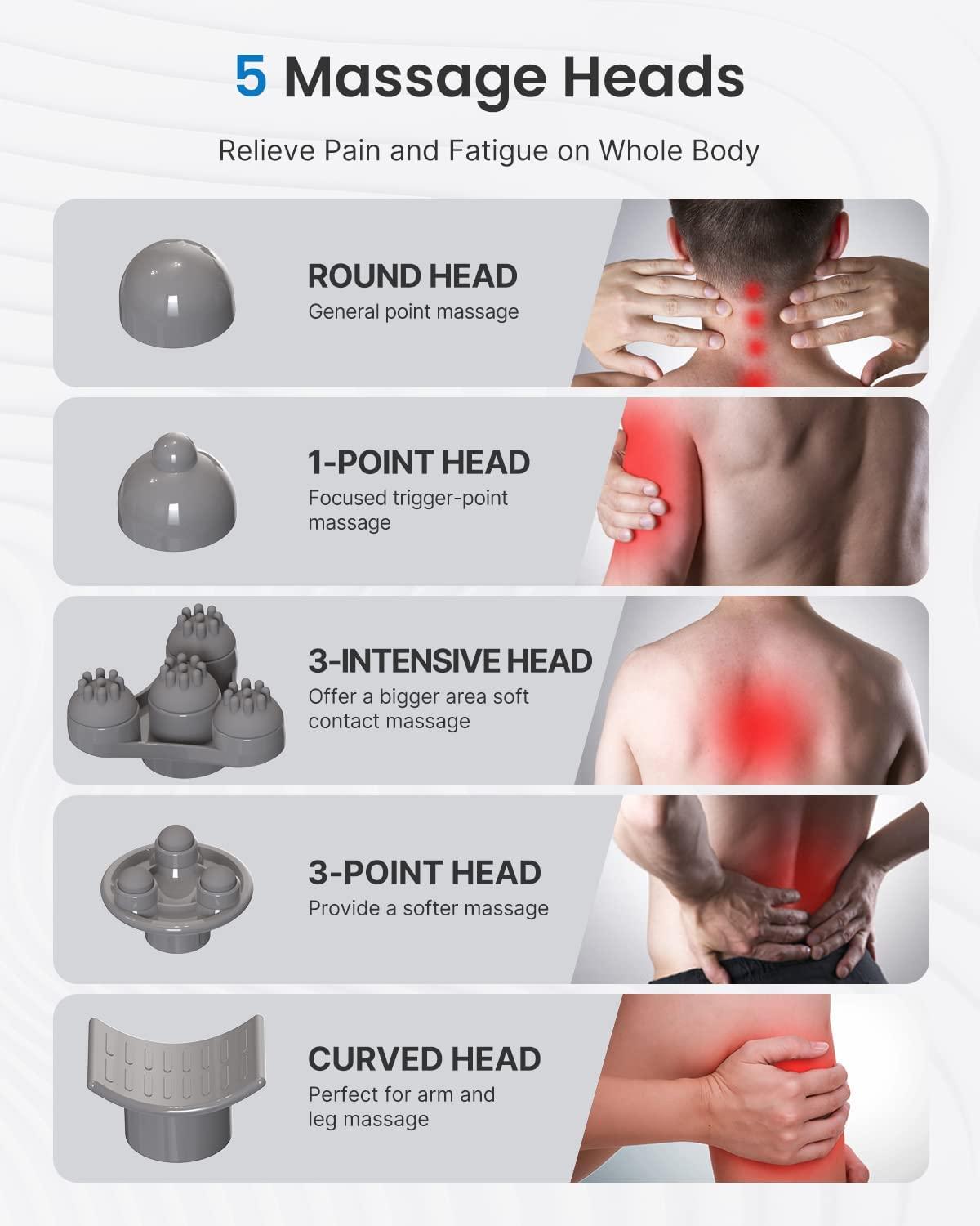 Cordless Handheld Back Massager Rechargeable Full Body Deep Tissue Arm  Massager