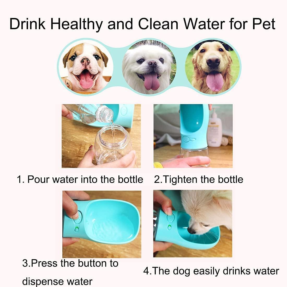 Water Bottle for Dogs, Pet Water Dispenser Feeder Portable 2-in-1, Dog  Travel Water Bottle With Bowl 