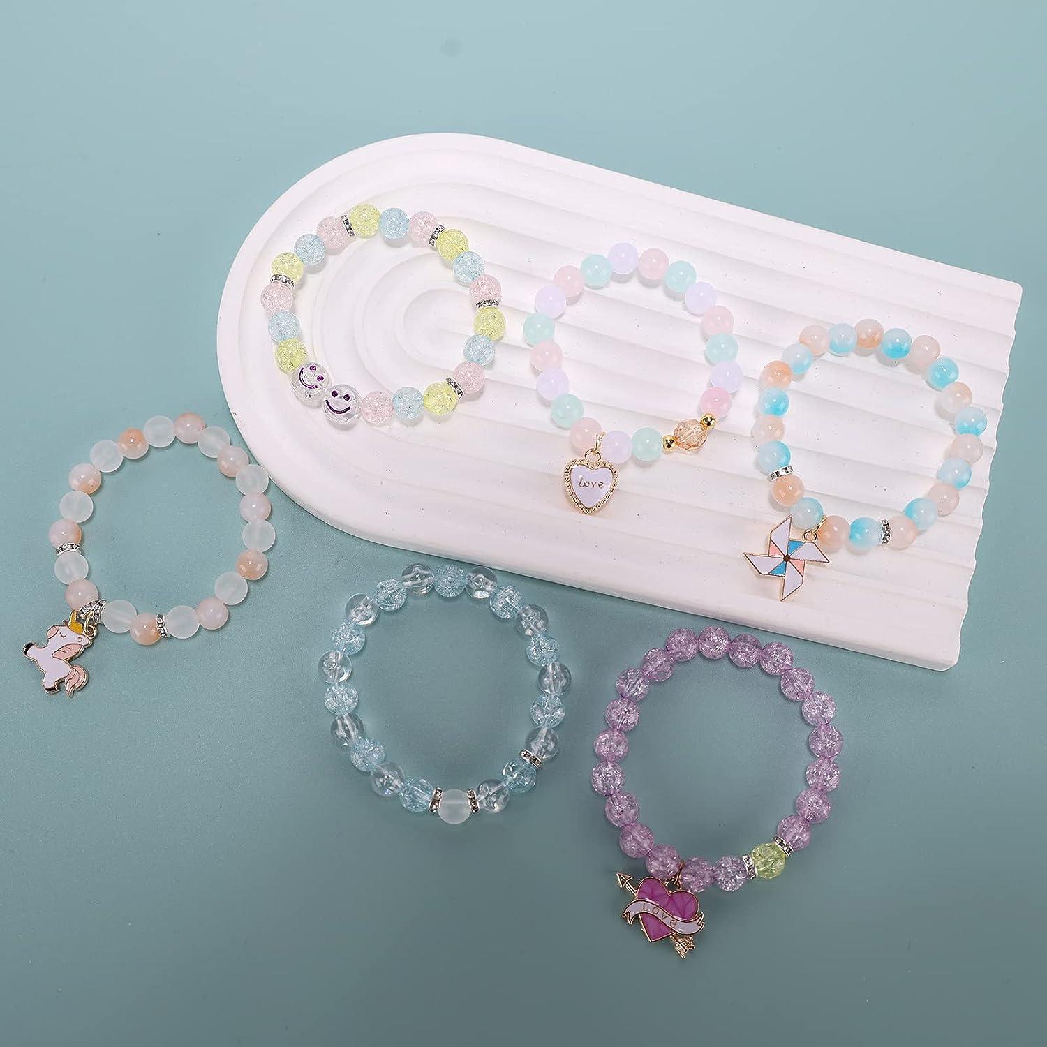 Transparent Color Beads Bracelet Making Kit, Girls' Lovely