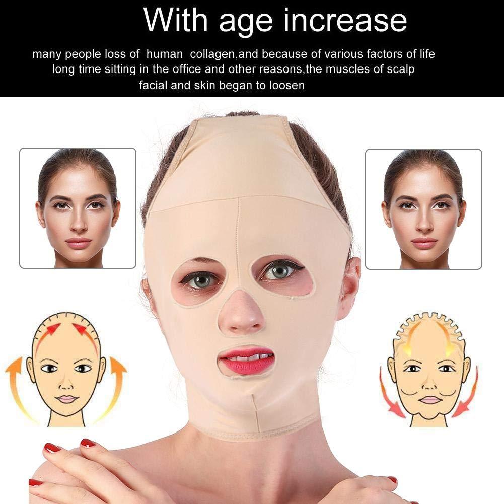 ZJchao Double Chin Reducer, Facial Slimming Mask Full Coverage Lifting Face  V Line Belt Weight Loss Double Chin Care Skin Relief Wrinkle Bandage of