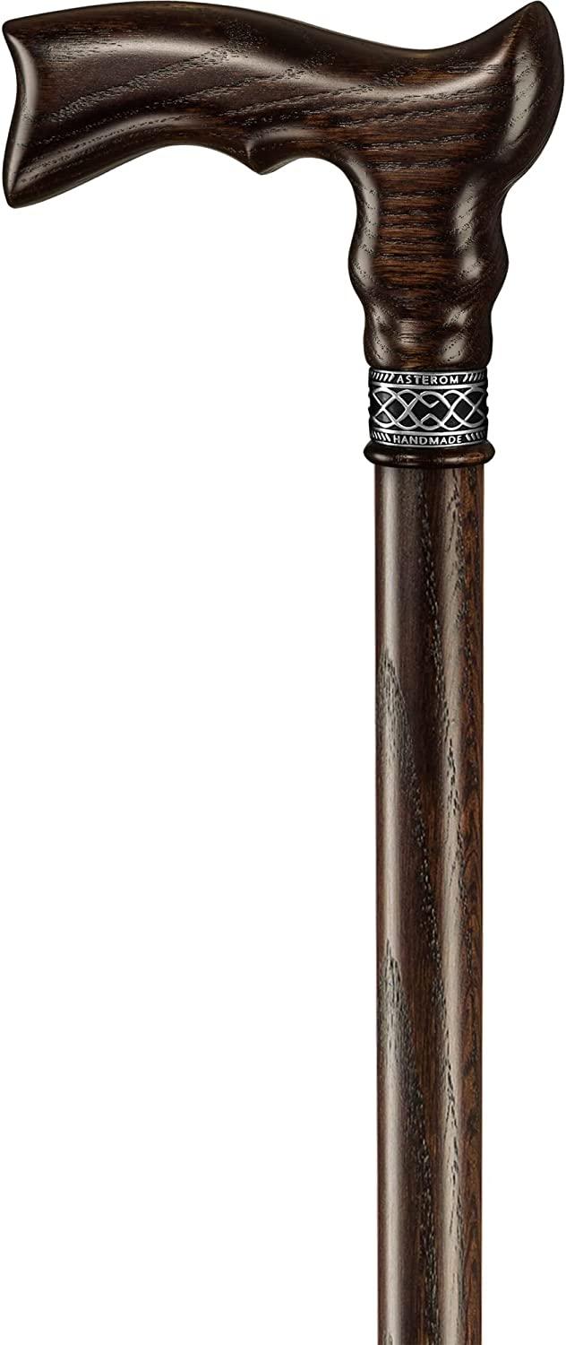 Asterom Walking Cane - Handmade Wolf Cane - Walking Cane for Men - Wooden,  Carved, Unique, Cool, Walking Sticks for Men & Seniors