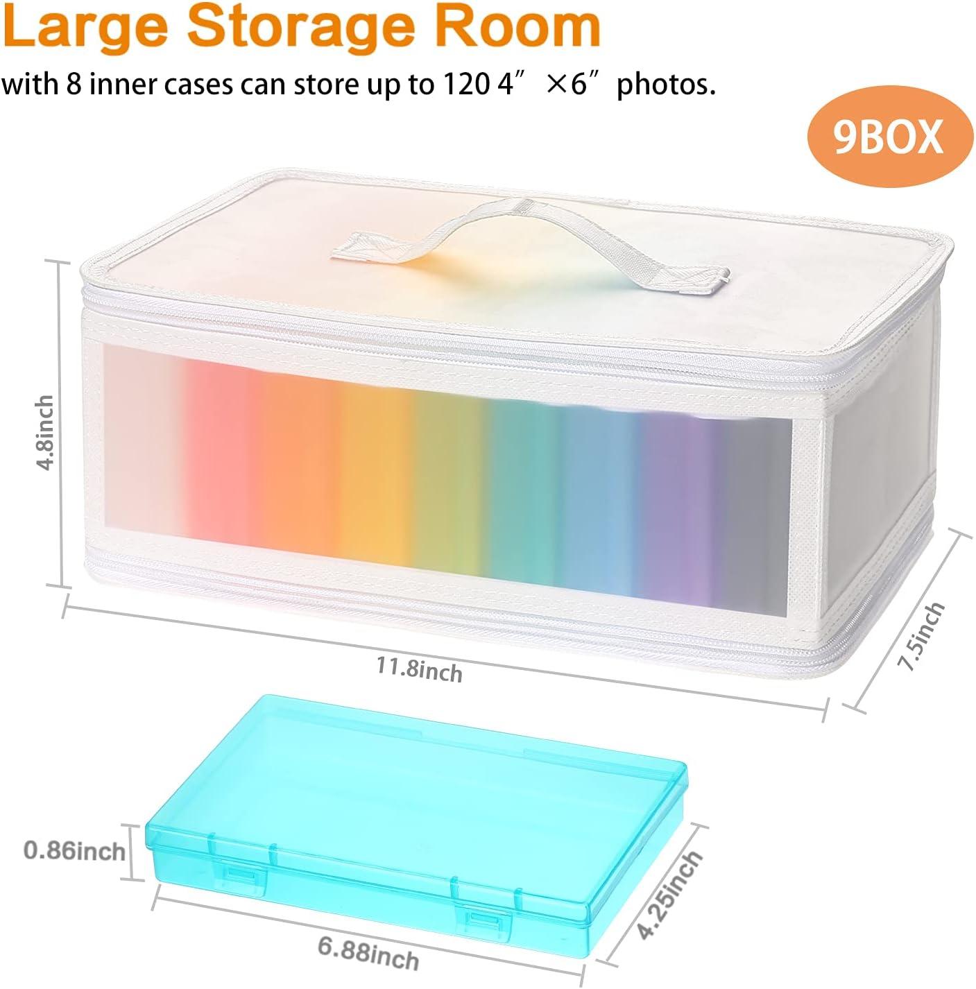 BUG HULL Large 5x7 Photo Storage Box, 8 Inner Photo Cases Store up to
