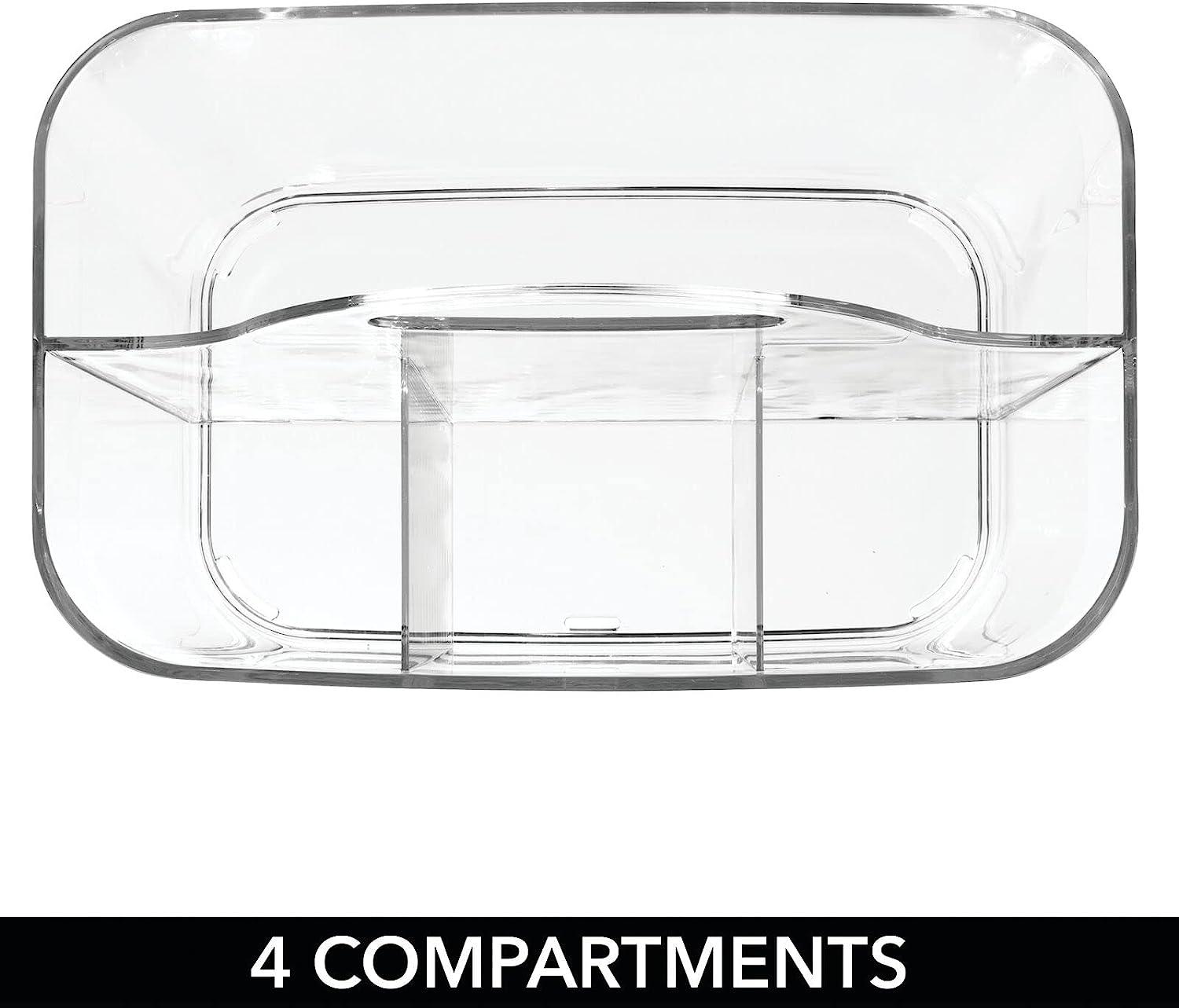 mDesign Plastic Divided Portable Shower Caddy Storage Organizer -  Clear/Natural