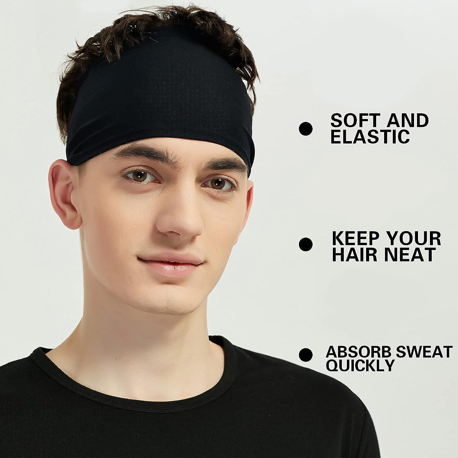 Workout Headbands for Women Running Sports - Wide Sweat Band Yoga Gym  Accessories Elastic Head Band Sweatband 4 Pack