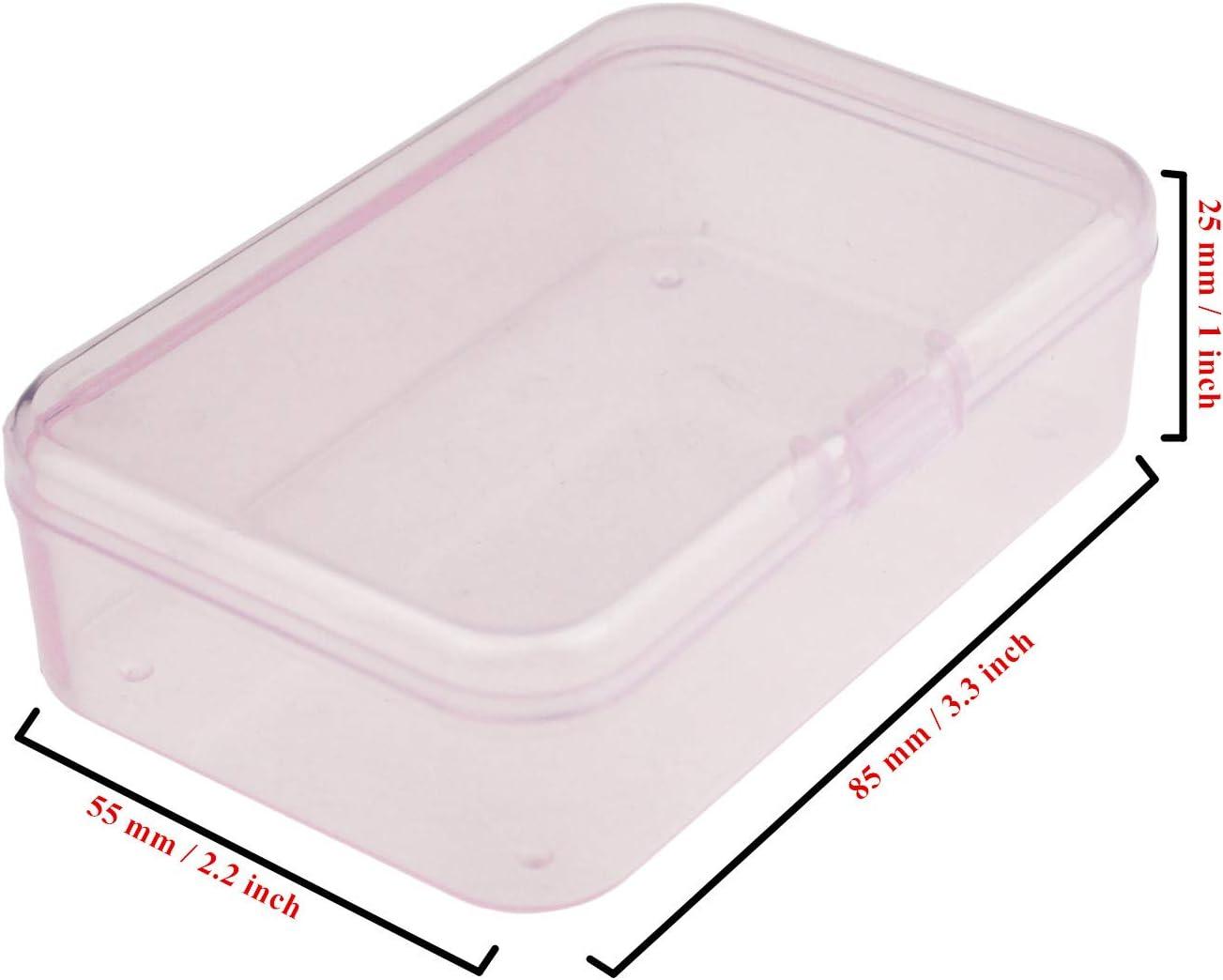 Jyongmer 36 Pieces Mini Clear Plastic Storage Containers Box with Hinged  Lids, 2.12 x 2.12 x 0.79 Inches Empty Hinged Boxes for Beads, Small Items