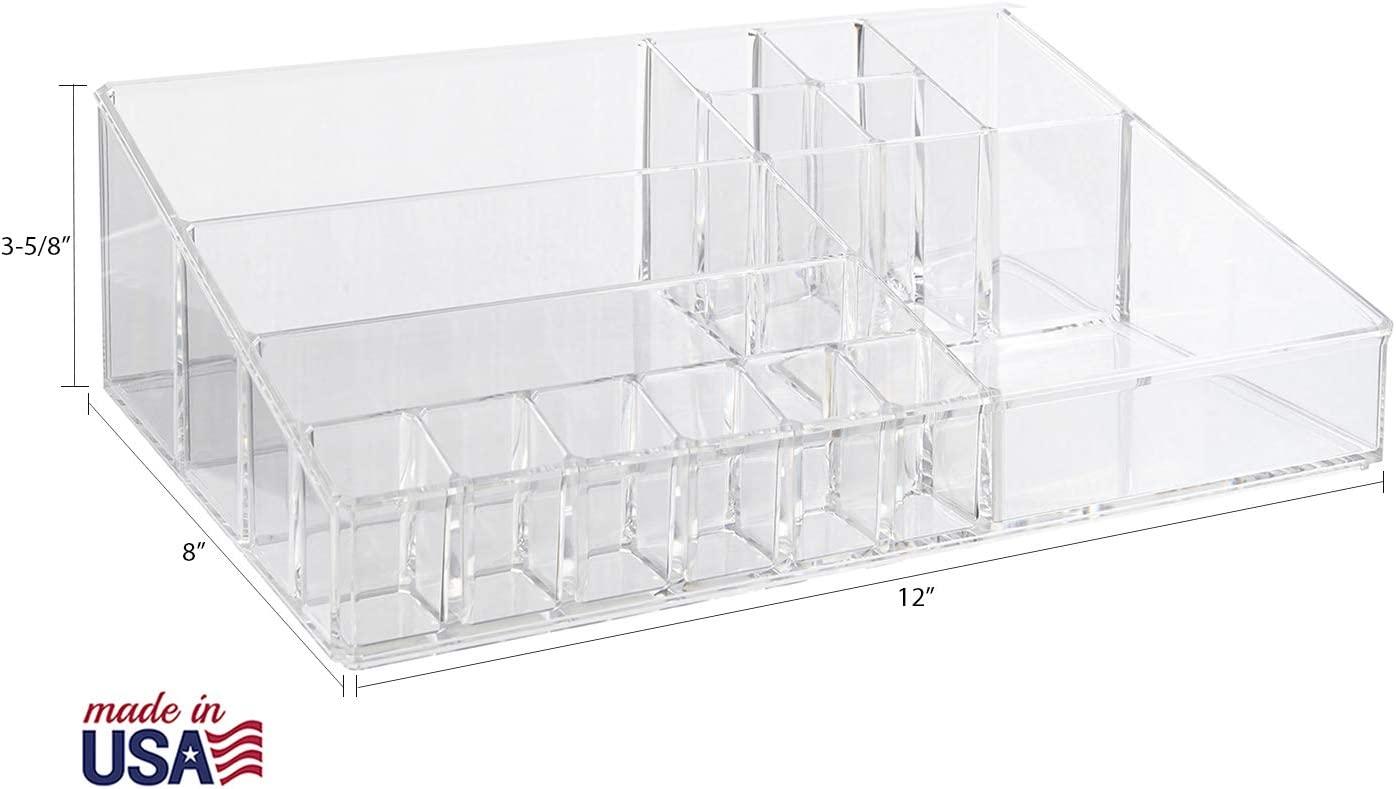 STORi Audrey Clear Vanity Makeup Organizer | 15-Compartment Holder for  Brushes, Eyeshadow Palettes, & Beauty Supplies | Stacks on Audrey Storage