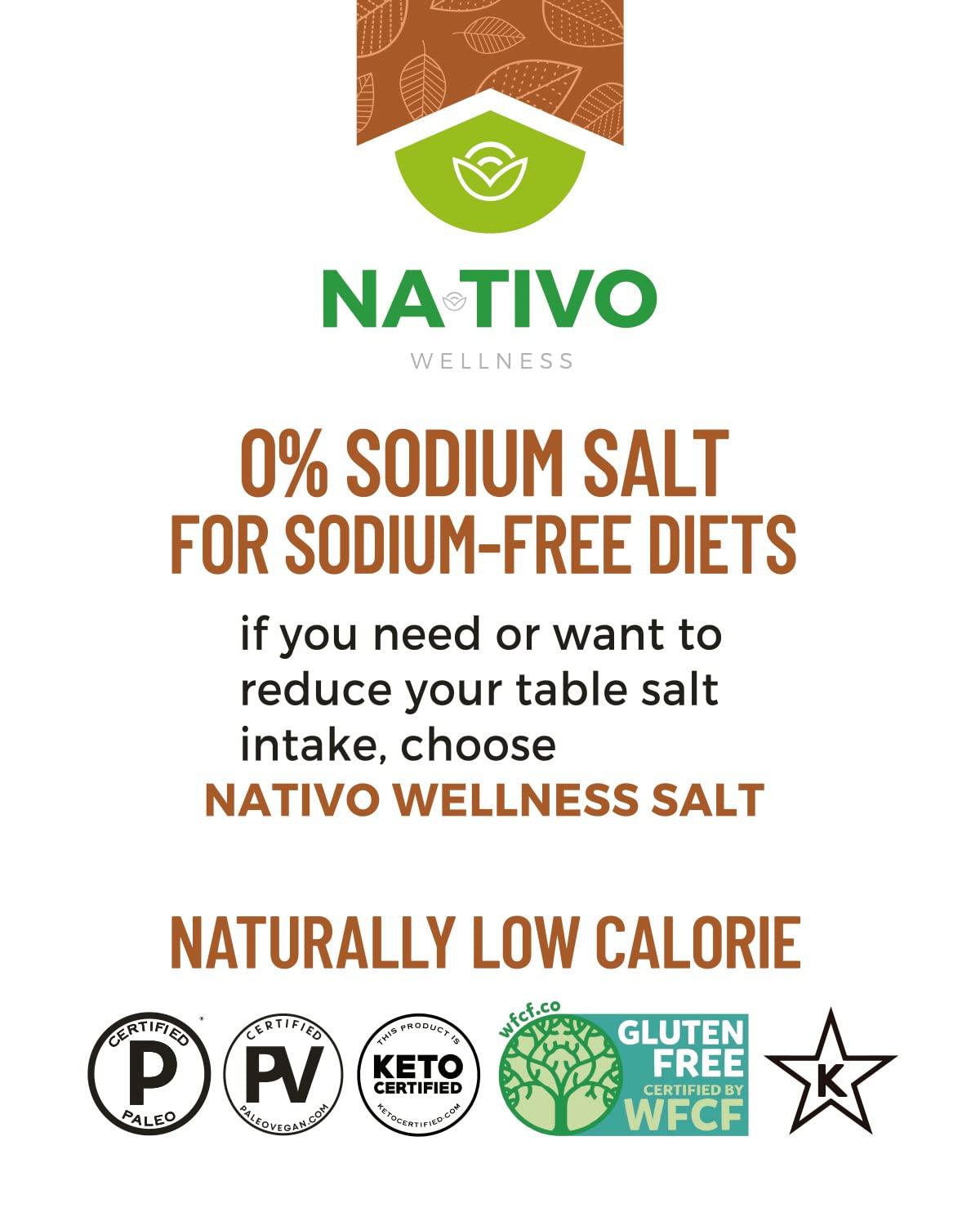 NaTivo Salt Substitute 0% Sodium - Salt alternative for people who require  a no salt diet - Keto and Paleo friendly - Pack 4 shakers x 3 oz