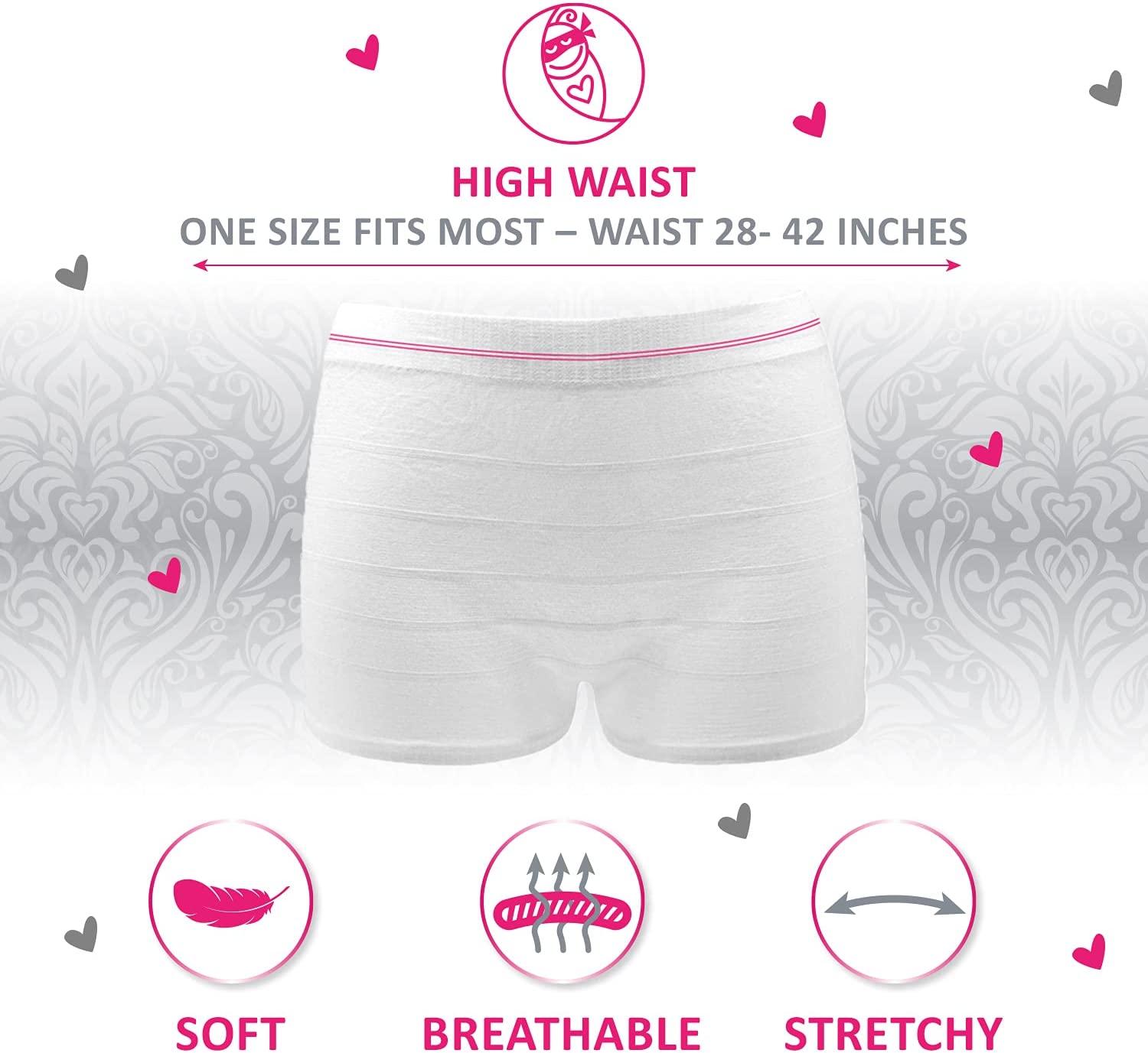  Ninja Mama Disposable Postpartum Underwear (Without Pad) with  Storage Pouch. Washable Mesh Panties for Women (5 Count). Labour and Delivery  Maternity Surgical C Section Hospital Bag - One Size : Health