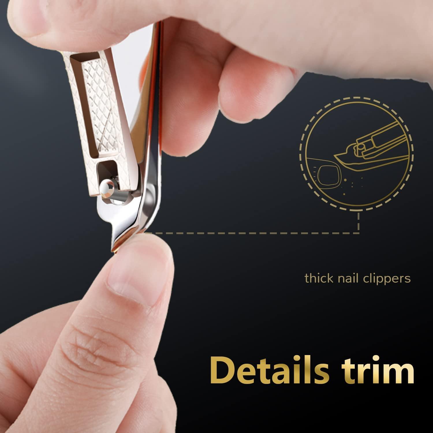 Toe Nail Clippers for Men, Professional Nail Clipper for Thick Nails for  Seniors (Silver)-Wanmat