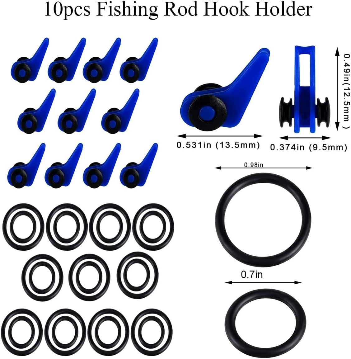 Deapeick 5pcs Fishing Biat Wraps with 10pcs Fishing Rod Hook