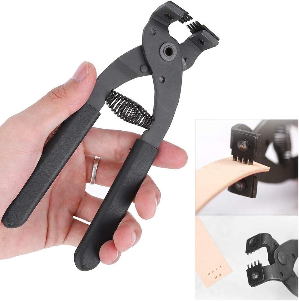 Leather Silent Pliers Carbon Steel Leather Craft Hole Punch Stitching Tools  Sewing Chisel for Belts Purses Watch Bands(4mm-4 Teeth)