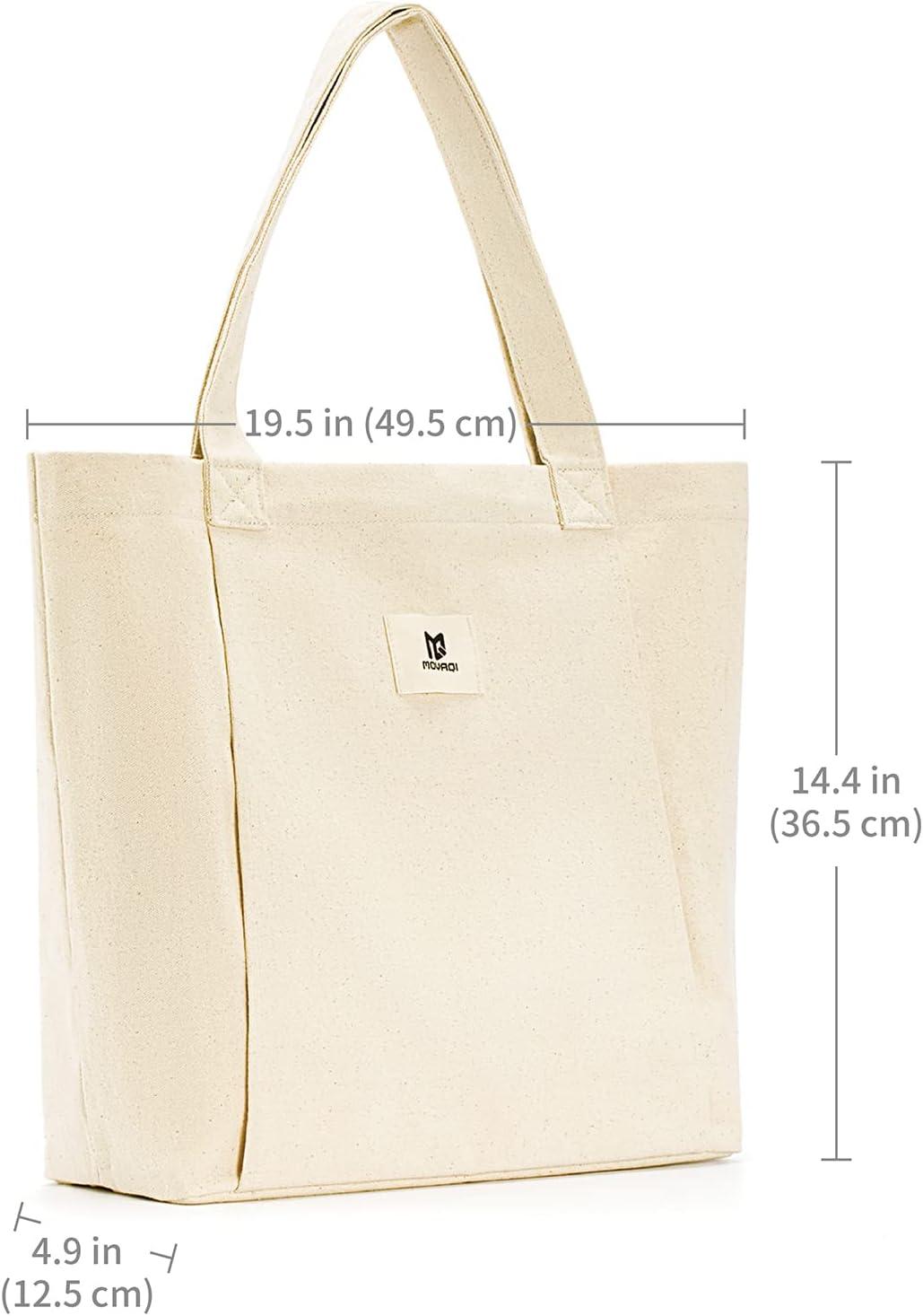 Moyaqi Canvas Tote Bag with Yoga Mat Carrier Pocket Carryall Shoulder ...
