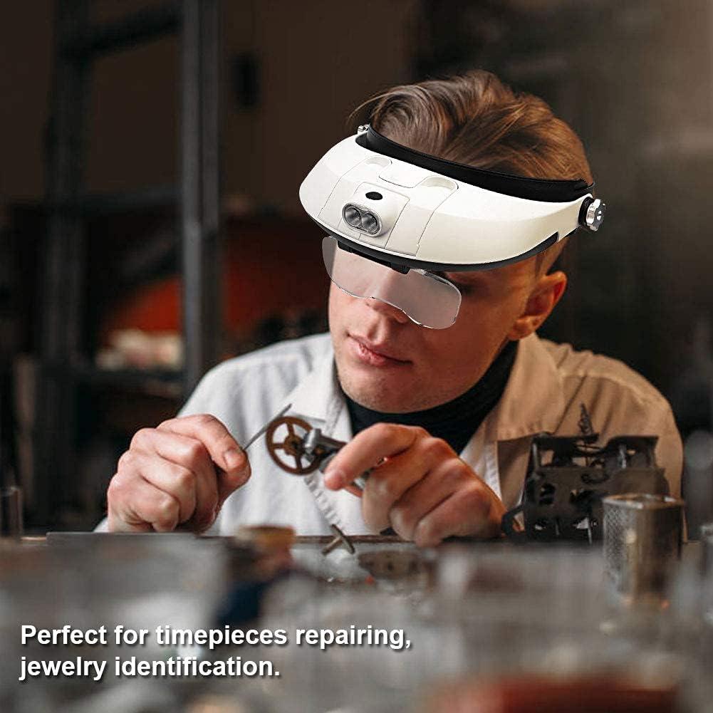 Led Headband Magnifier Professional Magnifying Glasses For Jewelry
