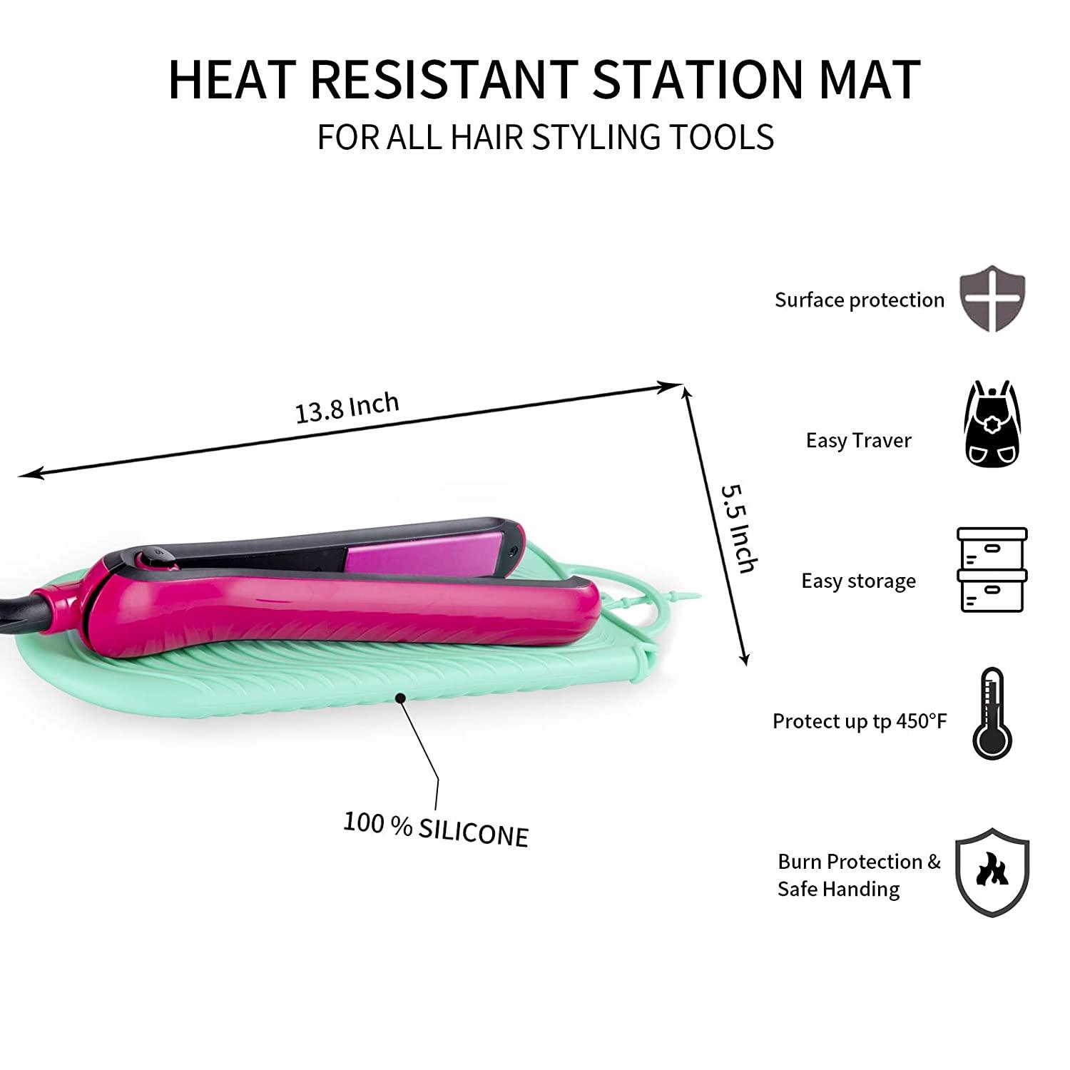 Zaxop Resistant Silicone Mat Pouch for Flat Iron, Curling Iron,Hot Hair Tools