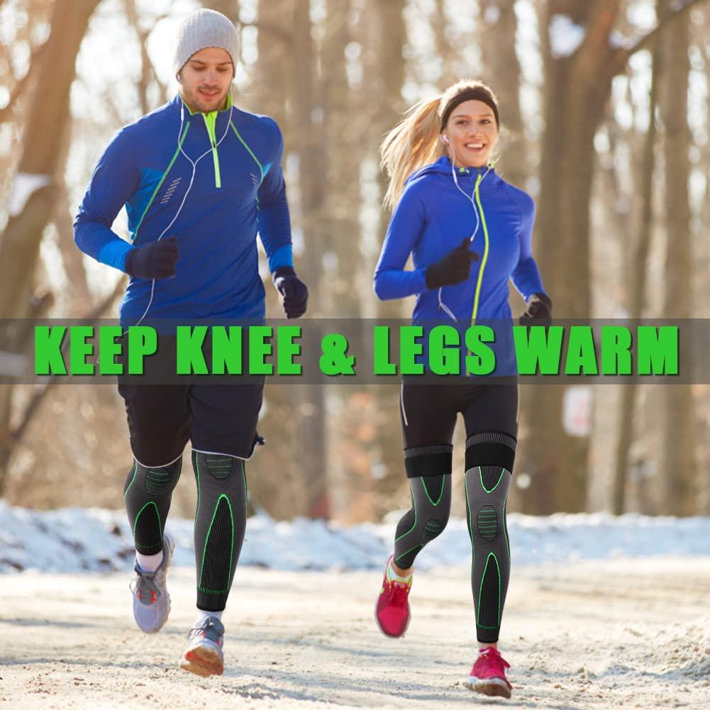 1 Pair Full Leg Compression Sleeves for Women & Men,Extra Long Leg & Calf  Braces Knee Sleeve for Basketball, Football, Running, Working Out, Arthritis