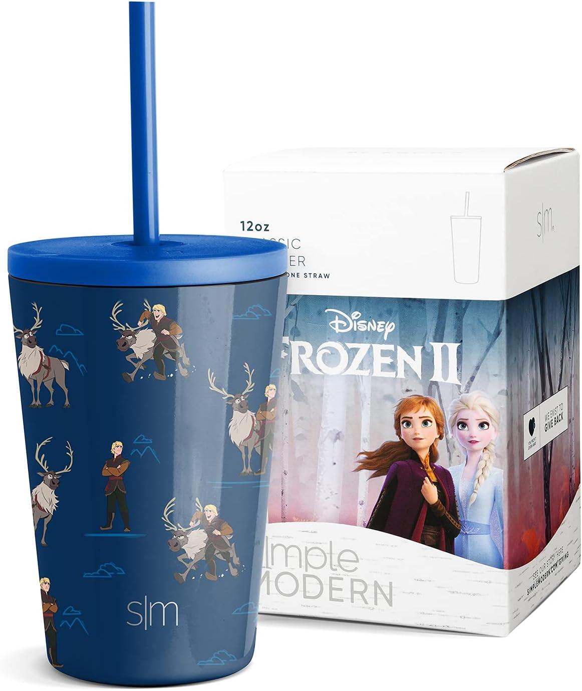 Disney Frozen 14oz Stainless Steel Summit Kids Water Bottle with Straw -  Simple Modern