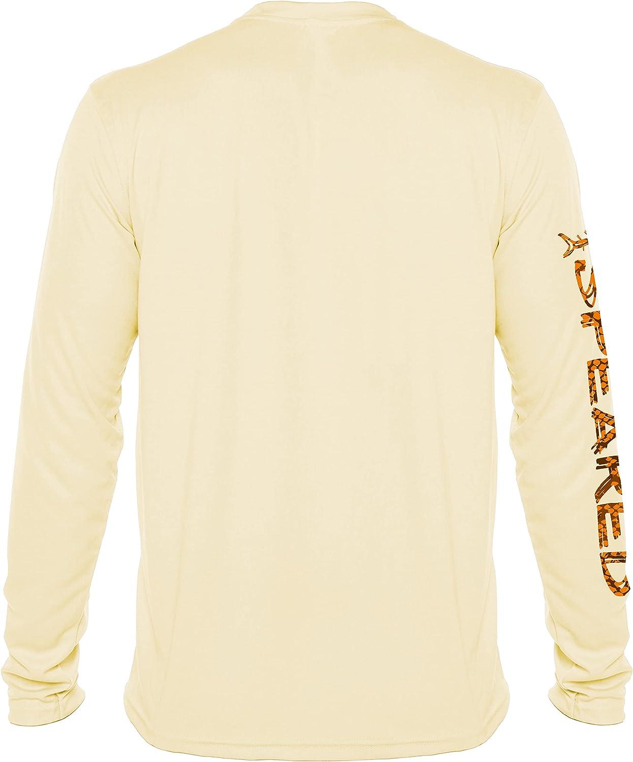 Spearfishing UV T-Shirt: UPF 50+ Long Sleeve Mens Sun Protection, Quick Dry  Rash Guard Tee for Scuba Diving, Fishing, Swim XX-Large Camo Hogfish -  Yellow
