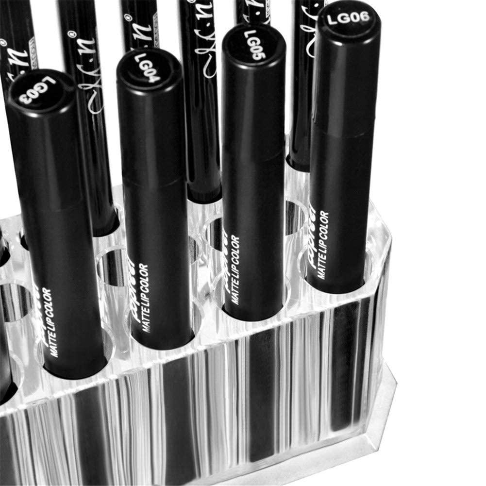  Miaowater Clear Acrylic Makeup Eyeliner Lip Liner Holder  Organizer, 26 Spaces : Beauty & Personal Care