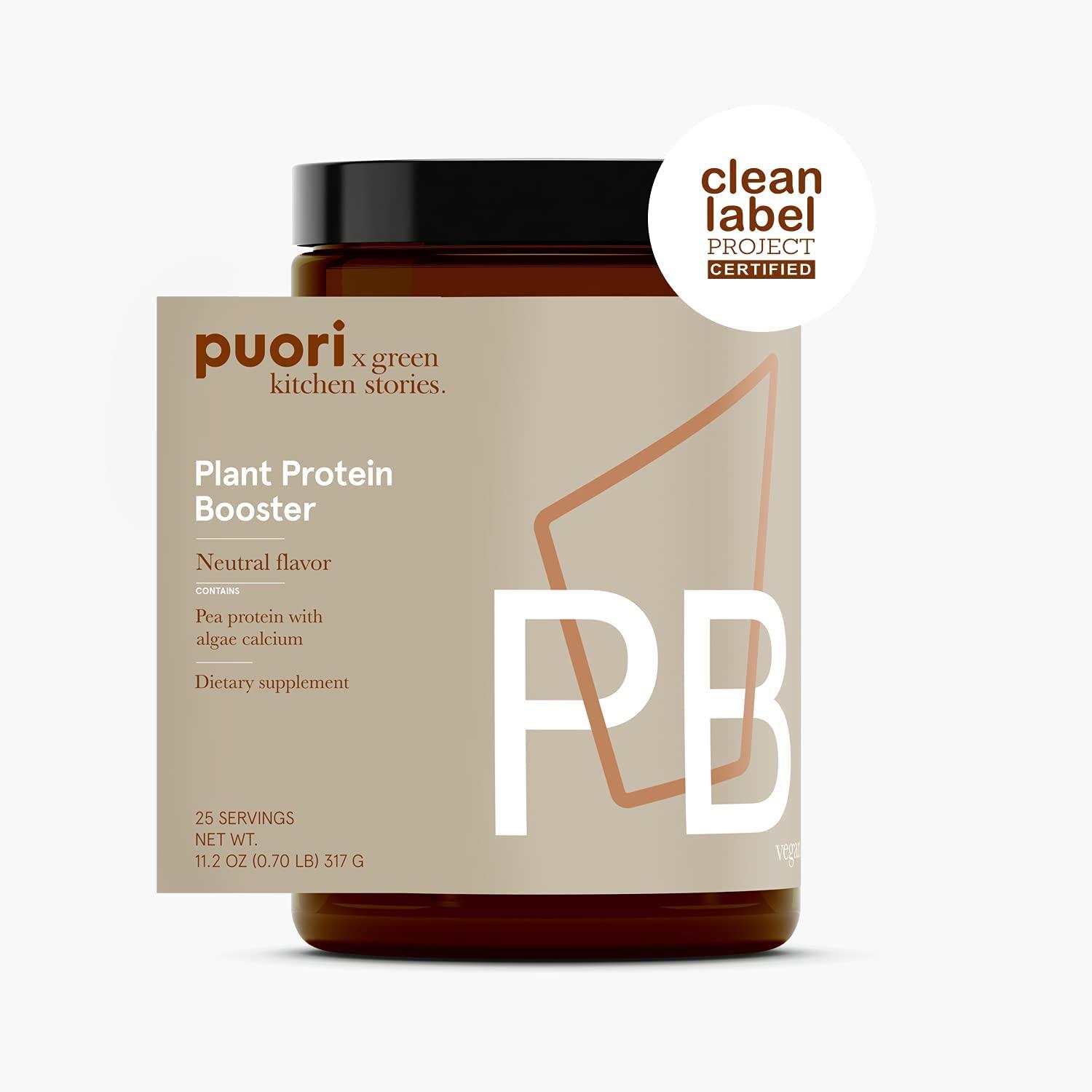Puori Vegan Plant Protein Enhancer Powder - 25 Servings - Neutral ...