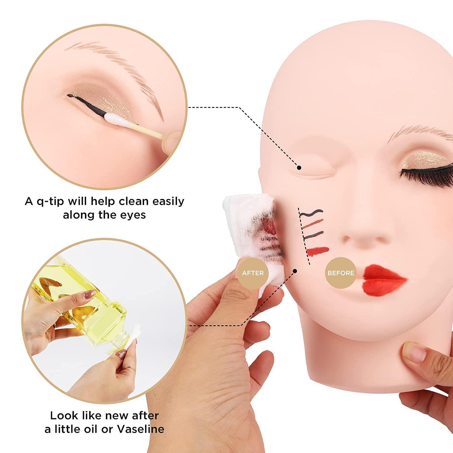 Female Mannequin Head Makeup Practice Eyelashes Lip Massage
