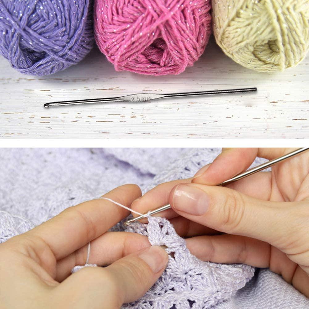 16pcs Thread Crochet Hooks Set Metal Knitting Light 0.5mm - 2.5mm Needles  Set 
