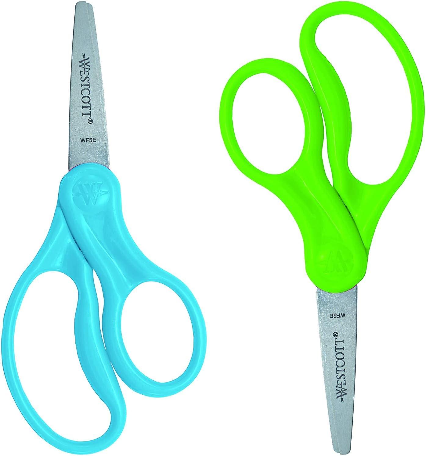 Westcott 13131 5 Stainless Steel Pointed Tip Kids Scissors with Straight  Handle