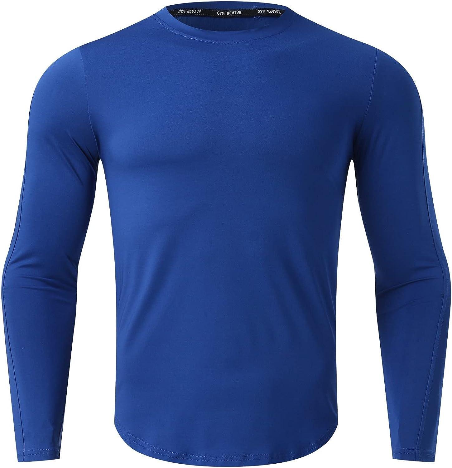 Men Muscle Long Sleeve Quick Dry T-shirt Fitness Gym Slim Fit Top