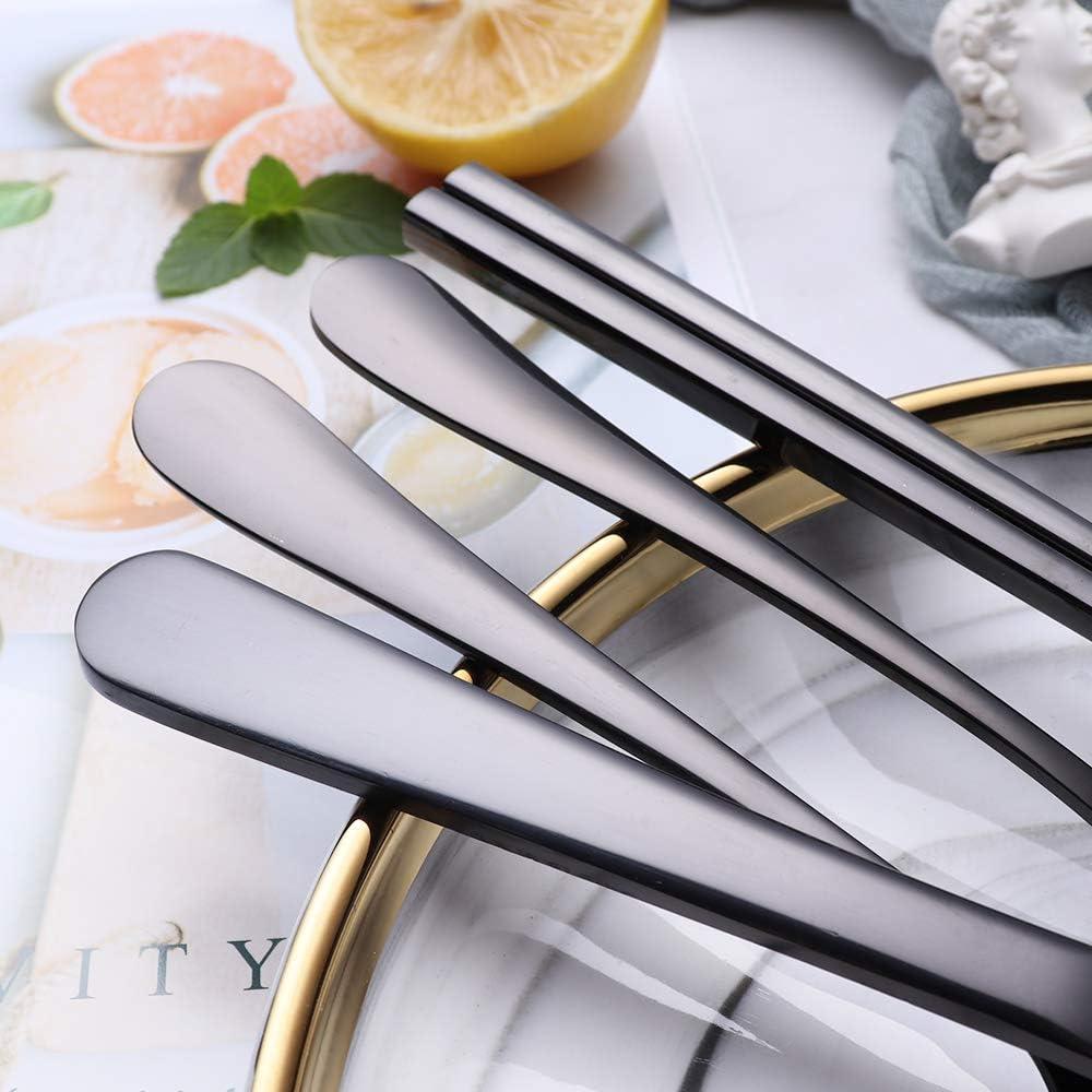 Portable Stainless Steel Flatware Set, Travel Camping Cutlery Set, Portable Utensil  Travel Silverware Dinnerware Set with a Waterproof Case (Gold)