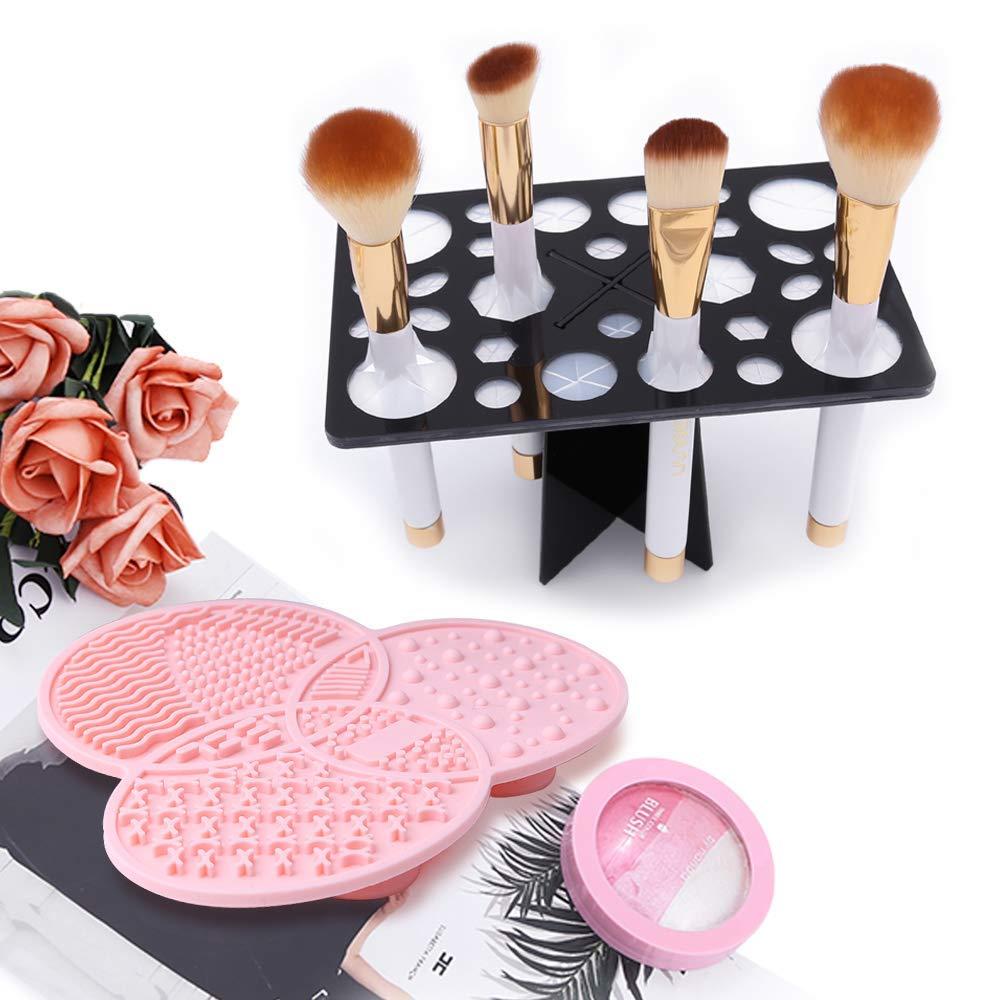 28 Hole Makeup Brush Drying Rack With Mat Keep Countertop Drying, Folding Makeup  Brush Holder, Air Tree Tower Stand Organizer Comes With Mat