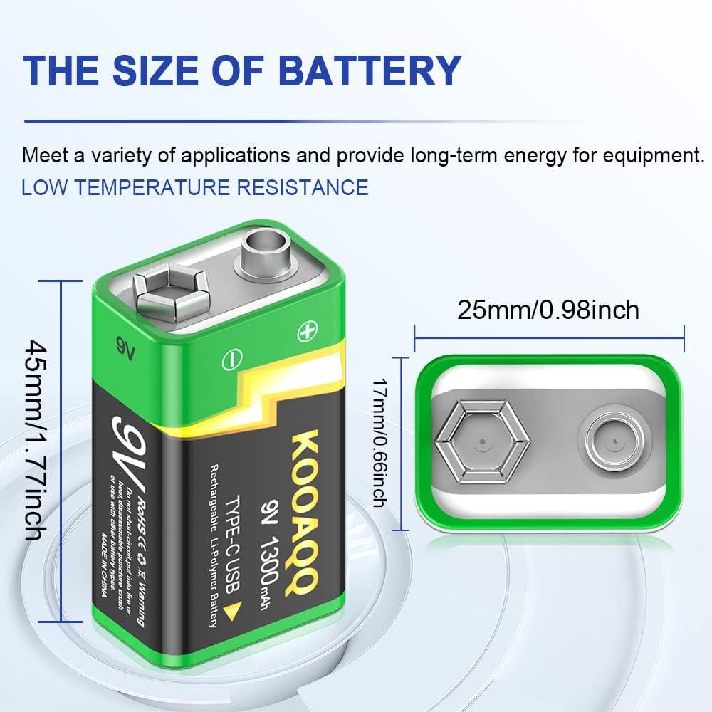 9V 6F22 Batteries High-Power Batteries Long Battery Life 9 Volt Carbon  Batteries 3 Years Shelf Life, Leak-Proof 9V Batteries Suitable for Smoke