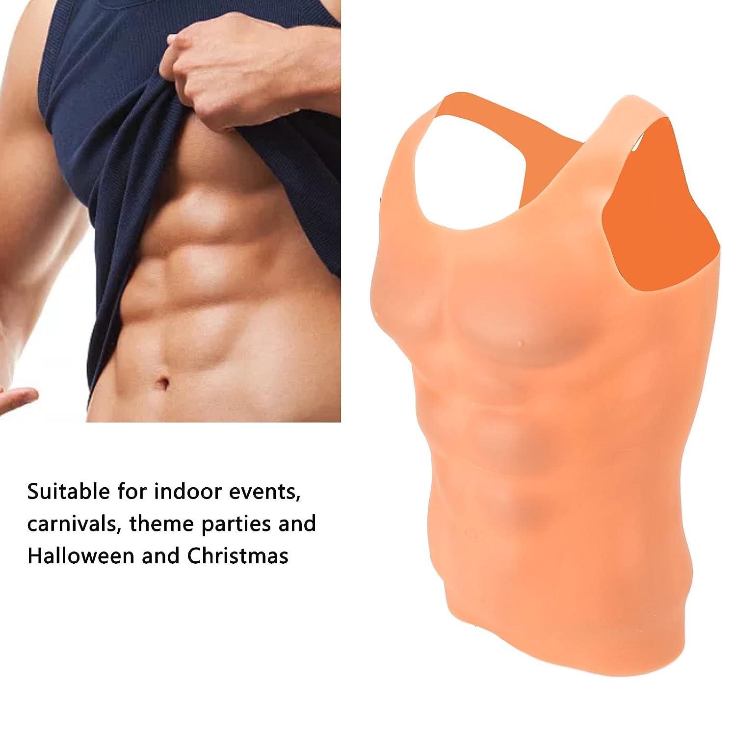 Silicone Muscle Suit Realistic Silicone Male Chest Half Body Muscle Suit  Fake Muscle Shirt for Cosplay Makeup Halloween Props Male Shaper