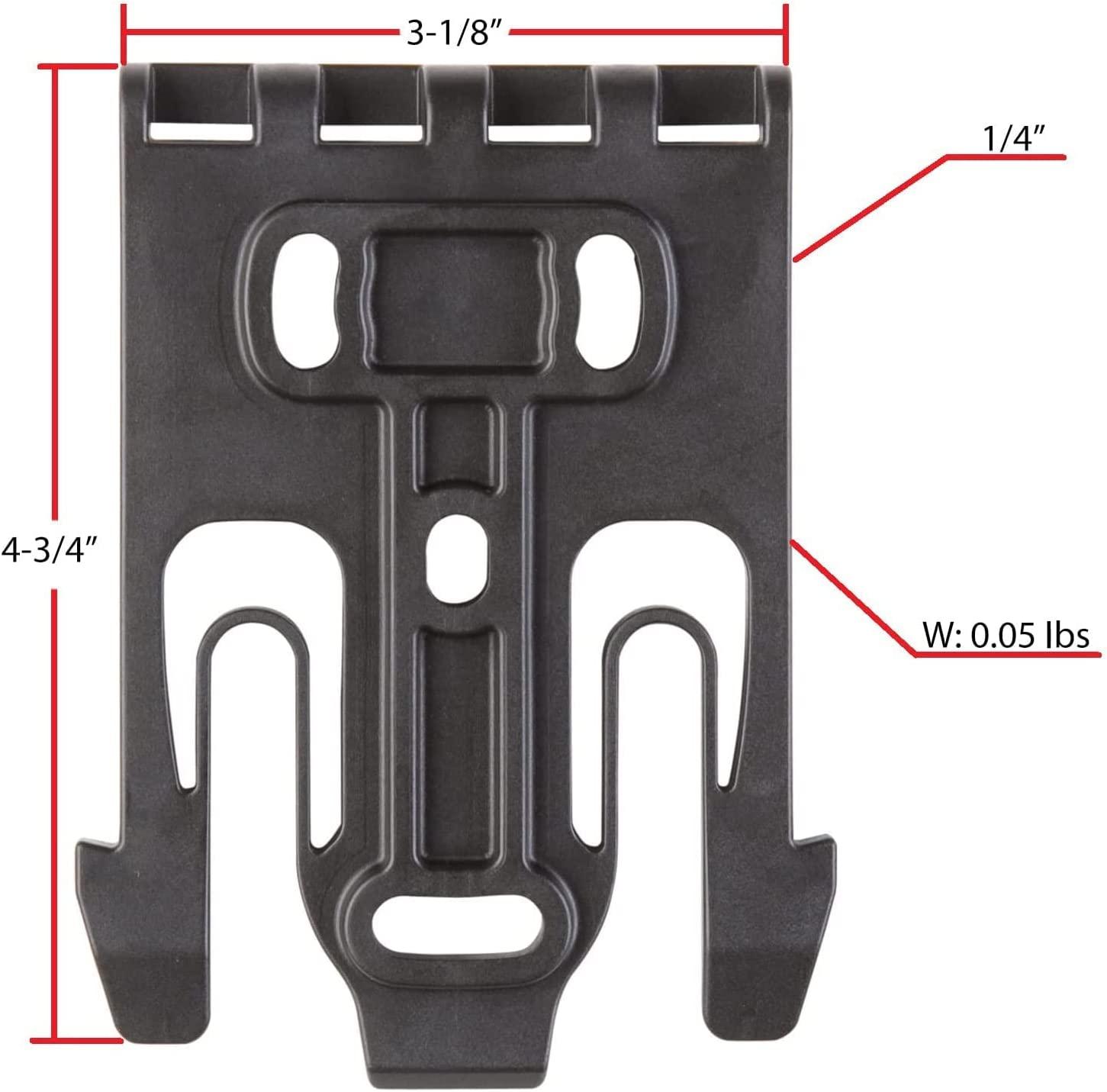  QLS Quick Locking System Kit with Locking Fork and Duty  Receiver Plate,Holstopia Polymer Attachment for Duty Holsters and  Accessories-Black : Sports & Outdoors