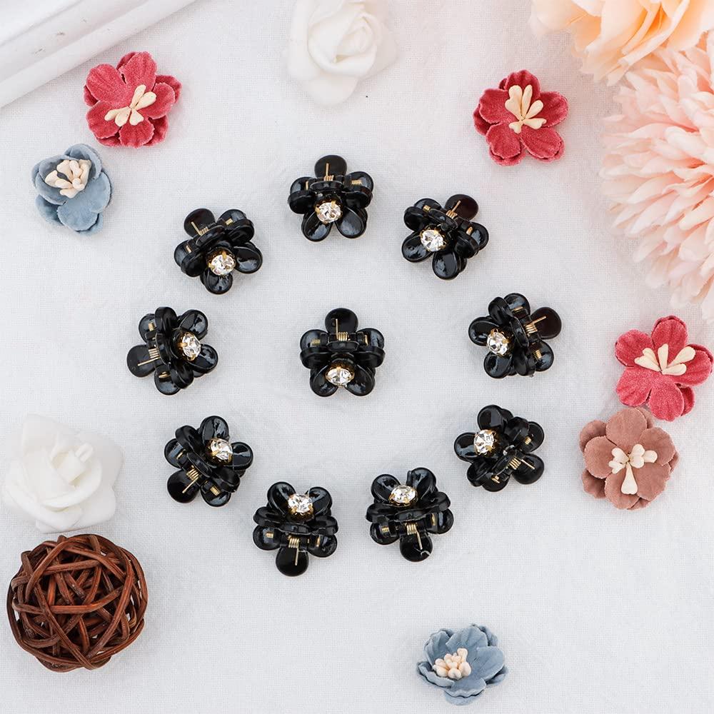 Small Hair Claw Clips for Thin Hair,Mini Cute Flower Hair Clips for Women  Girls Non Slip Tiny Plastic Jaw Baby Claw Clips Variety Pack Matte Short