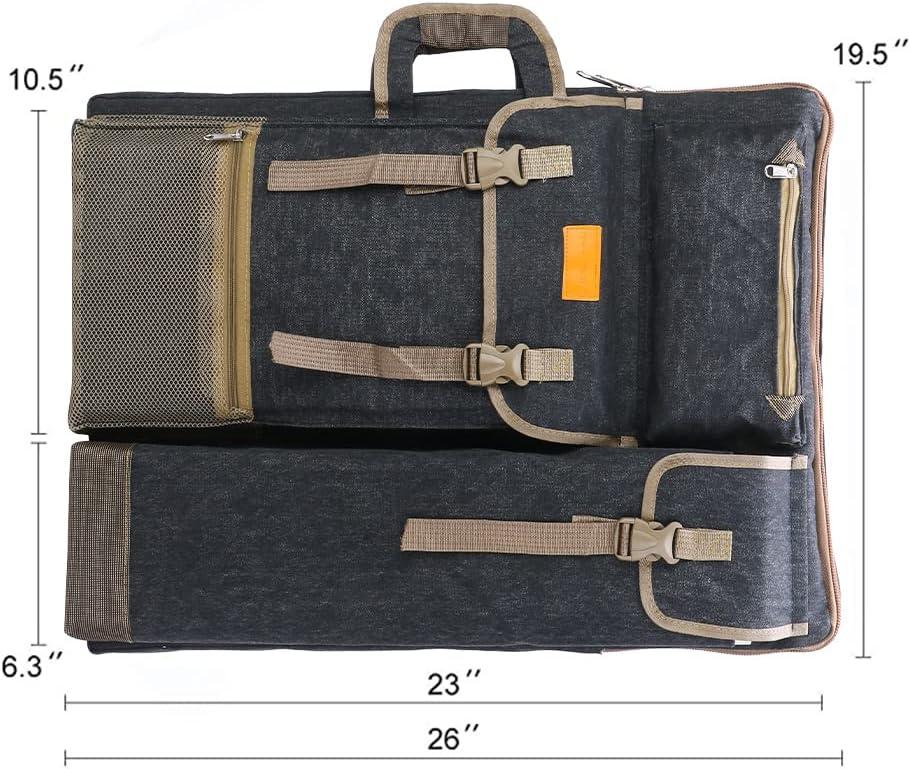 Transon Art Portfolio Case Artist Backpack Canvas Bag Large 26” x 19.5” Magenta Color