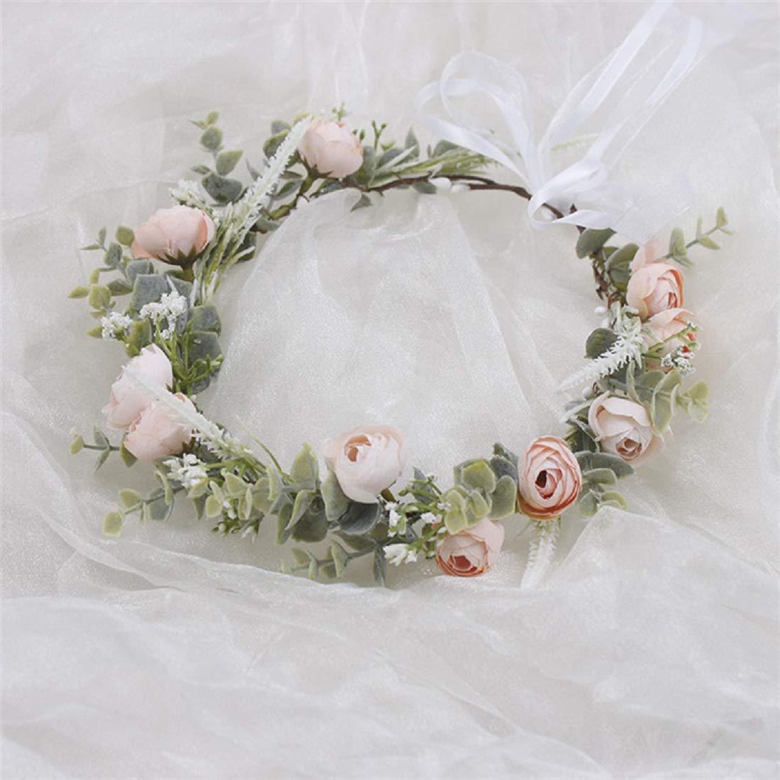 Floral Fall Artificial Baby Breath Flower Halo Wedding Crown Lilac