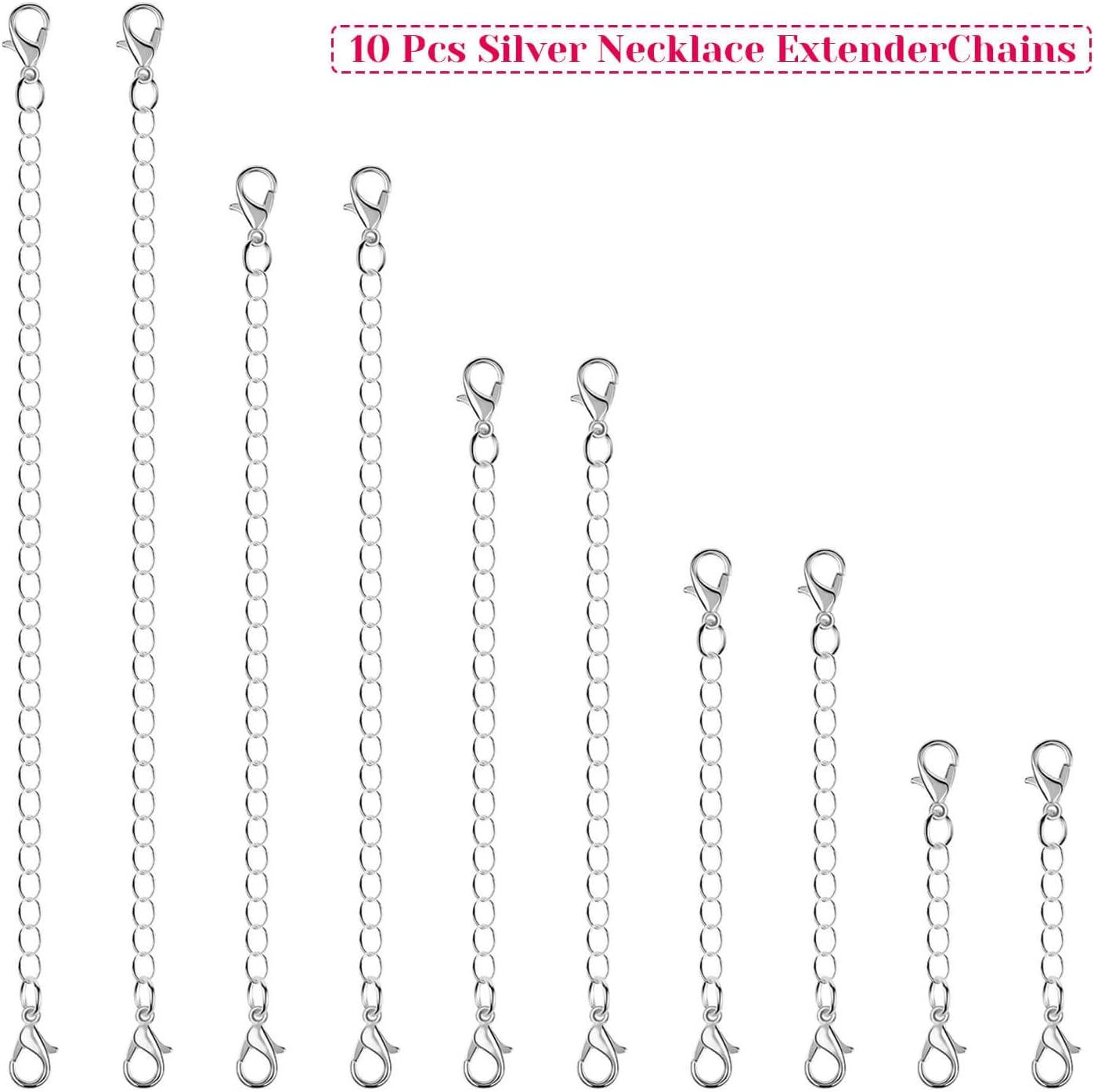 Anezus anezus Chain Extenders for Necklaces, 10pcs Gold Jewelry Extenders  for Necklaces, Stainless Steel Chain Extenders for Necklace