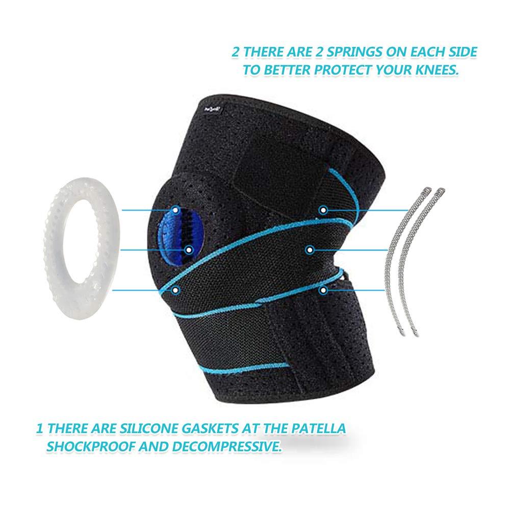 1PC Knee Brace Support Compression Sleeve with Side Stabilizers and Patella  Gel for Knee Pain Meniscus Tear ACL MCL Injury Recovery