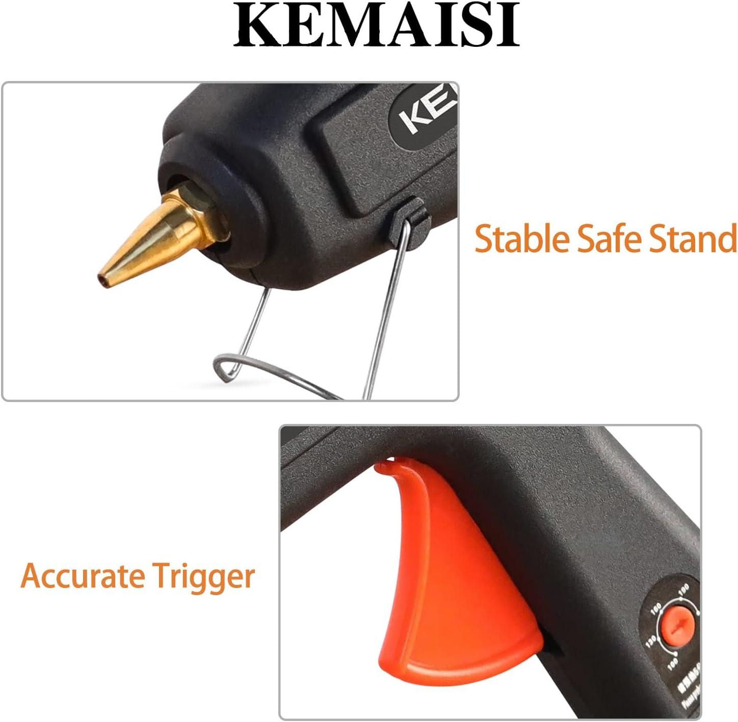  KEMAISI Hot Glue Gun Kit, 60W High Temp Hot Glue Guns with  25pcs Premium Glue Sticks, ON/Off Switch, No Drips Design, Fine Tip Glue  Gun for Crafts, School DIY Arts, Industry 