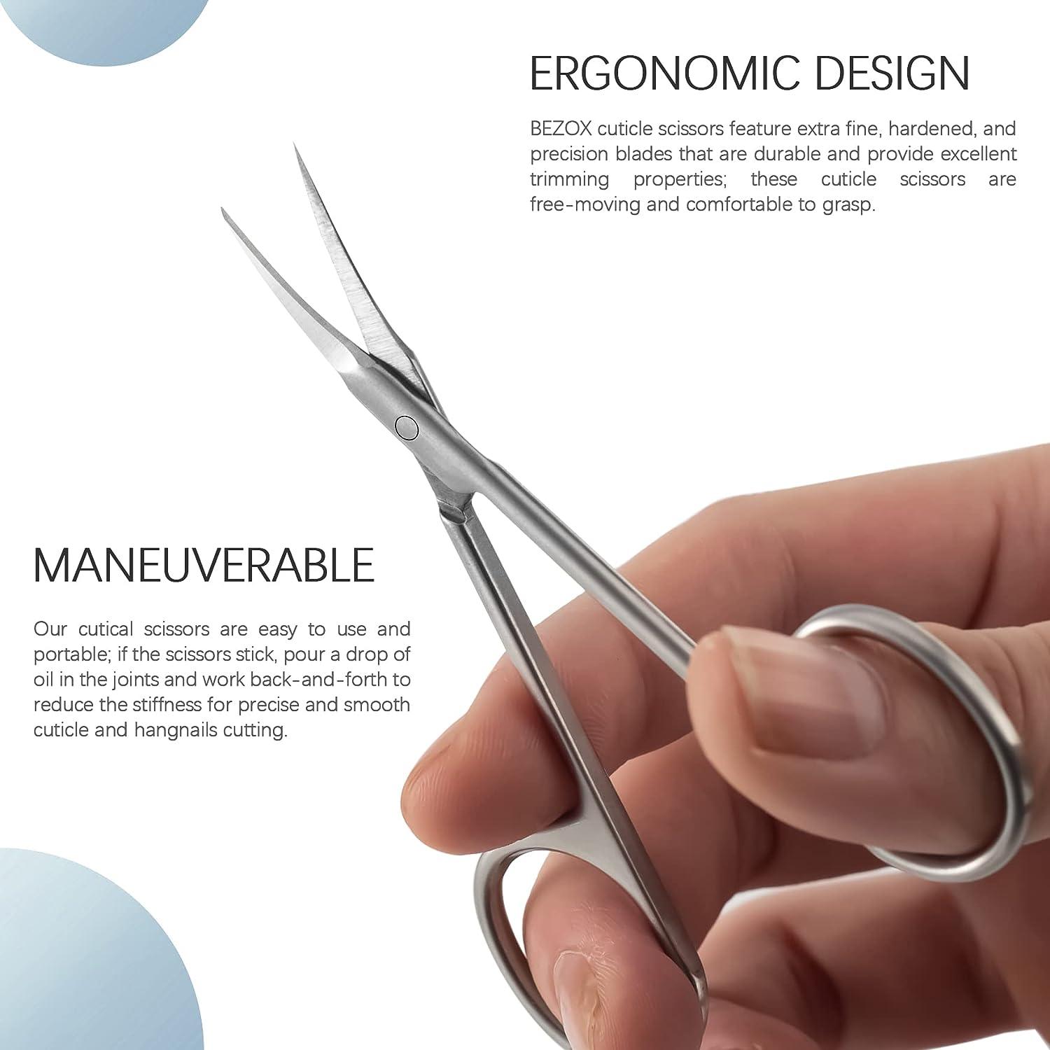 BEZOX Extra Fine Curved Cuticle Scissors, Super Thin Scissors for Cutical  Care Only, Professional Manicure Small Scissors, Stainless Steel Cuticle