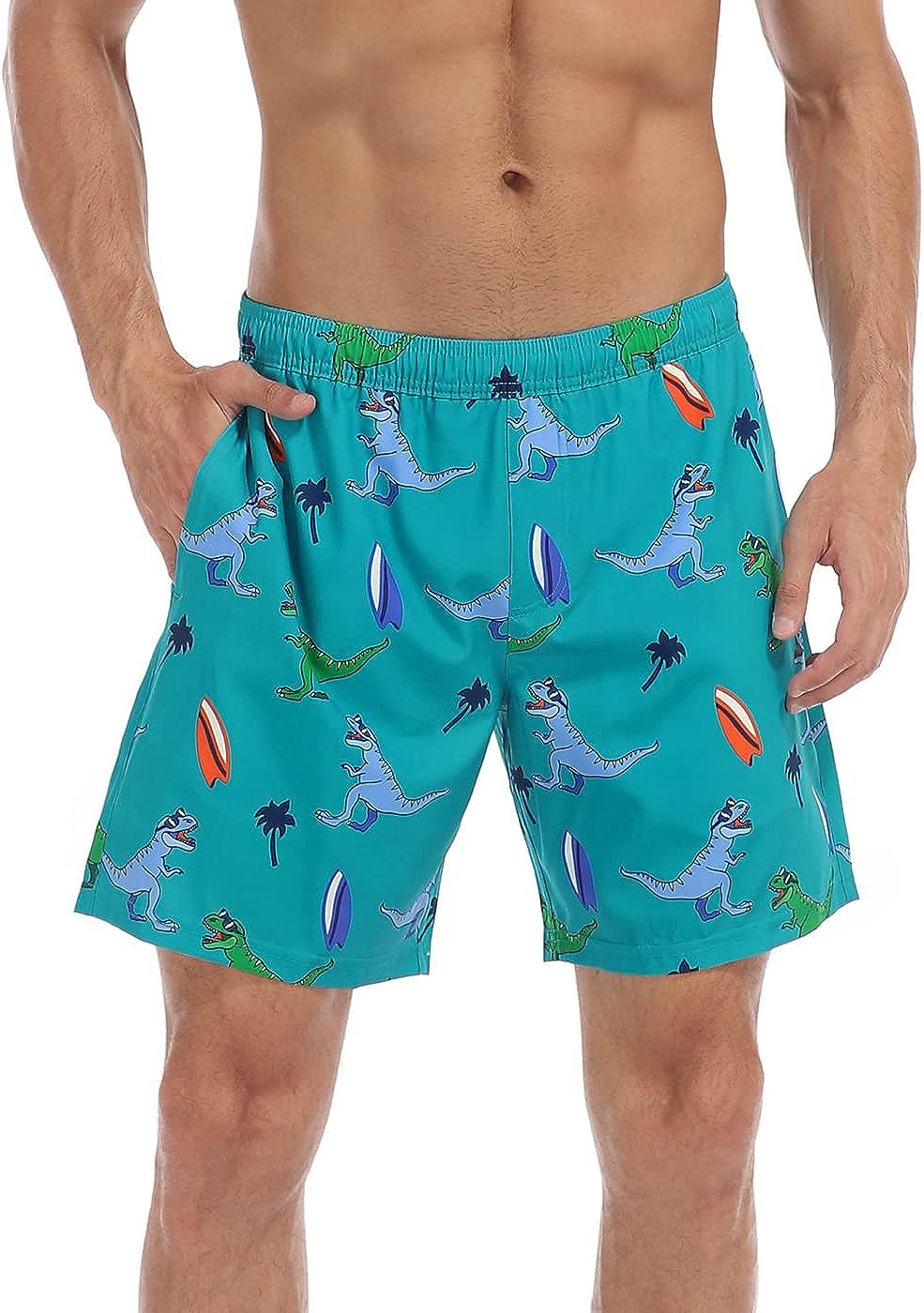 Pedort Biker Shorts Men High Waist Mens Shorts Casual Mens Swim Trunks  Compression Lined Swim Shorts for Outdoor Bathing Suit Shorts Khaki,3XL