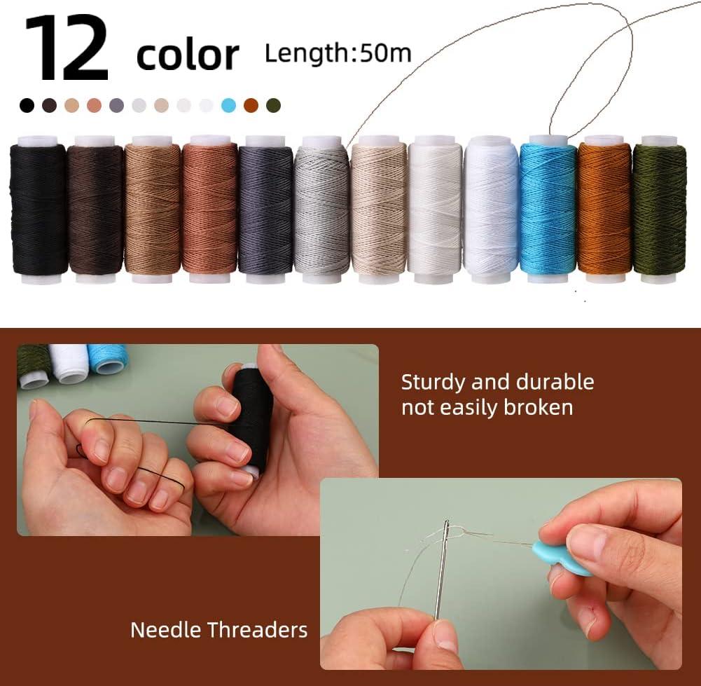 Leather Sewing Needles Stitching Awl Needle Set Thread Thimble