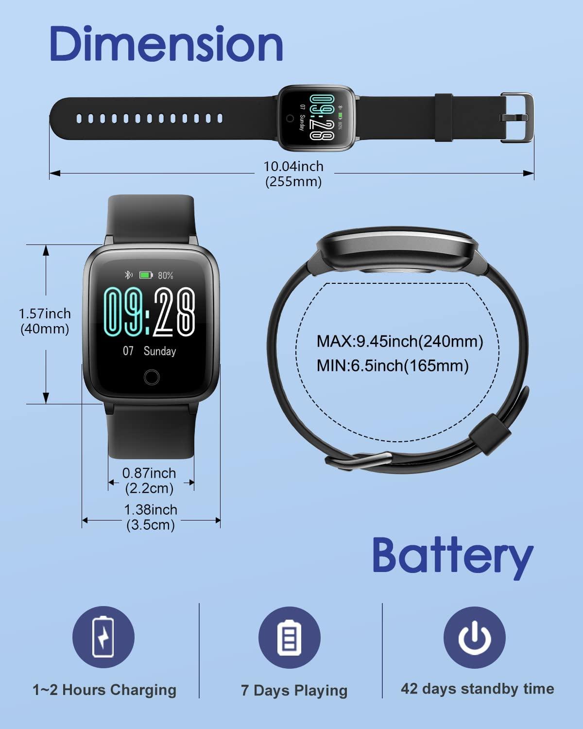 Smart watch compatible with iOS & Android