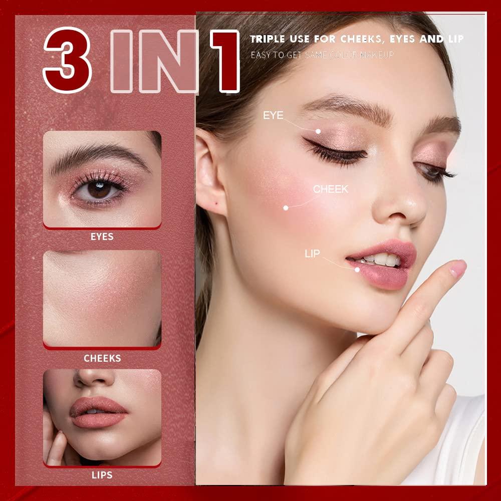 4 Colors Natural Bronzer Highlighter Blush Powder for Face Eyes